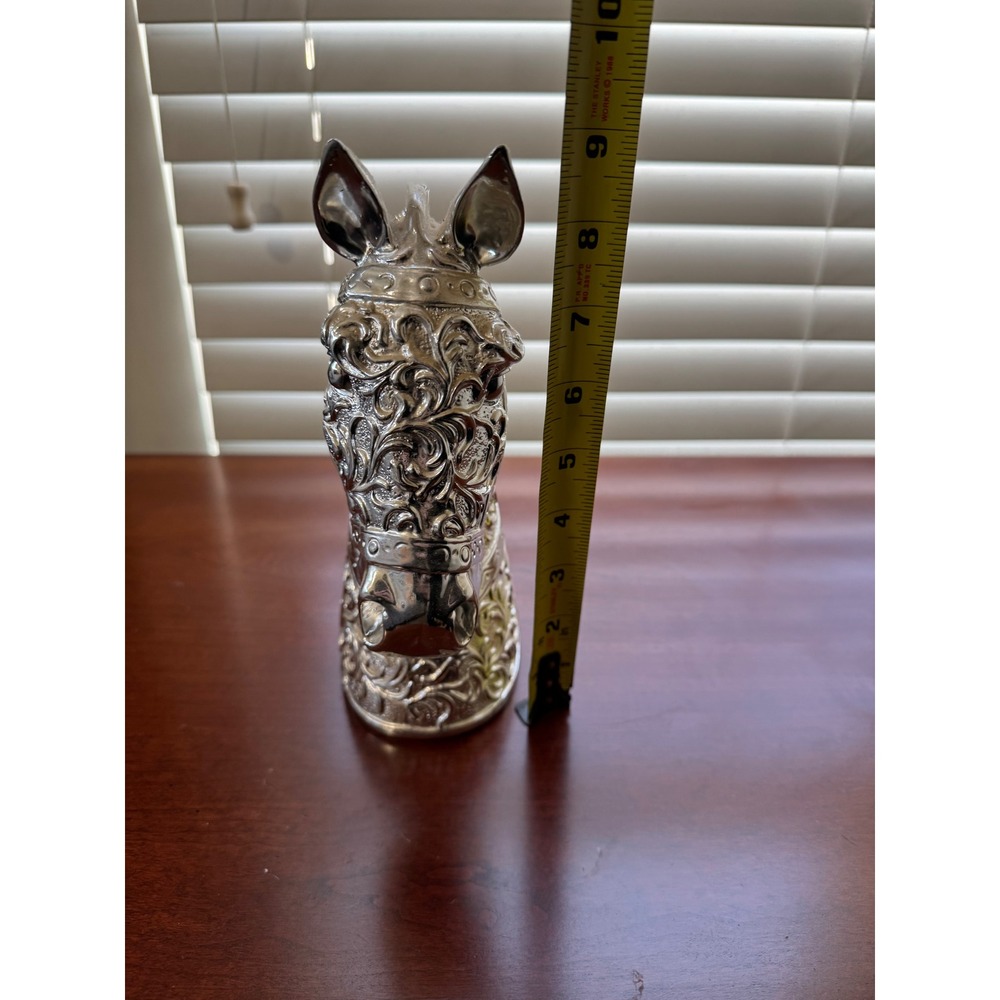 Silver Embossed Horse Head Bust Decorative Equestrian Figurine Statue 9.5 Inch - Picture 4 of 4